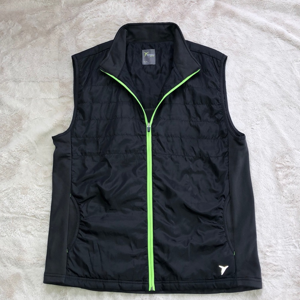 Old Navy Mens Active Black Vest Like New Zip Up